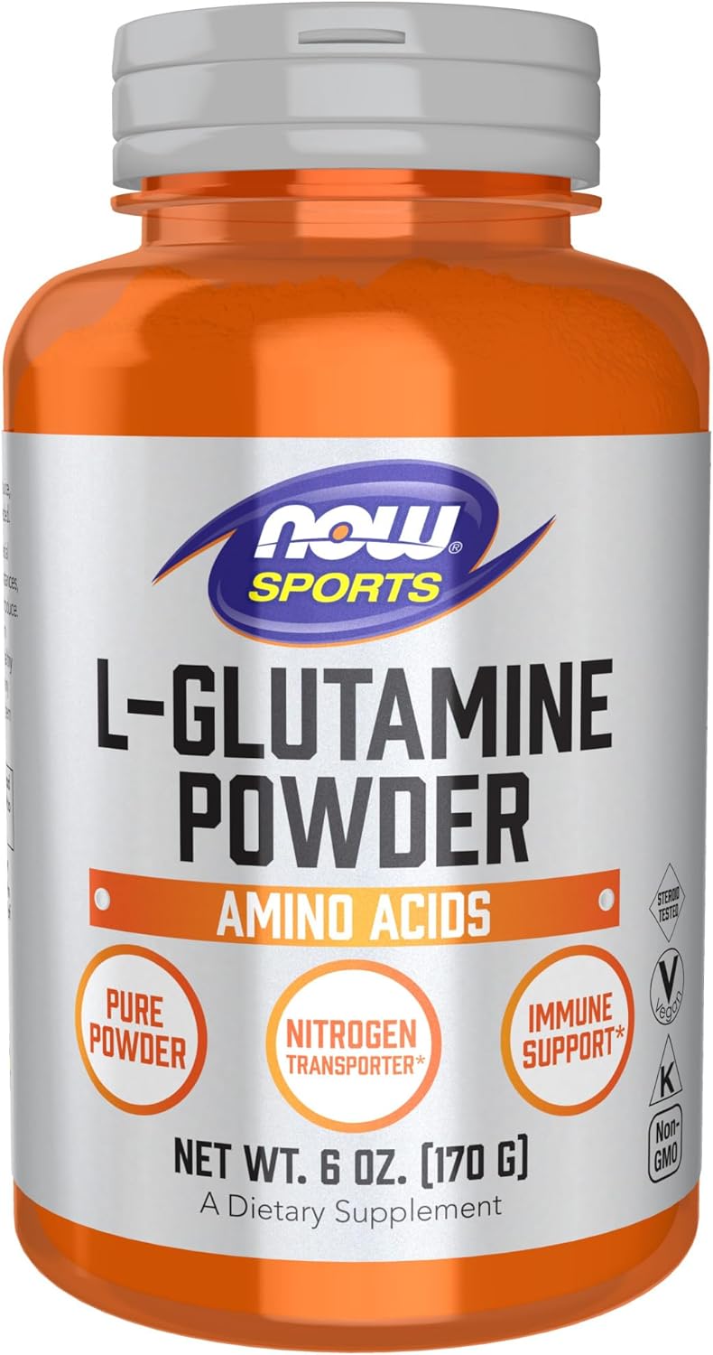 NOW Sports L-Glutamine Powder 6 oz – Pure Amino Acid for Muscle Recovery, Strength & Post-Work