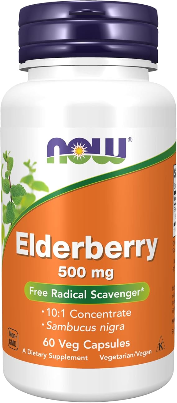 NOW Supplements, Elderberry (Sambucus nigra)500 mg