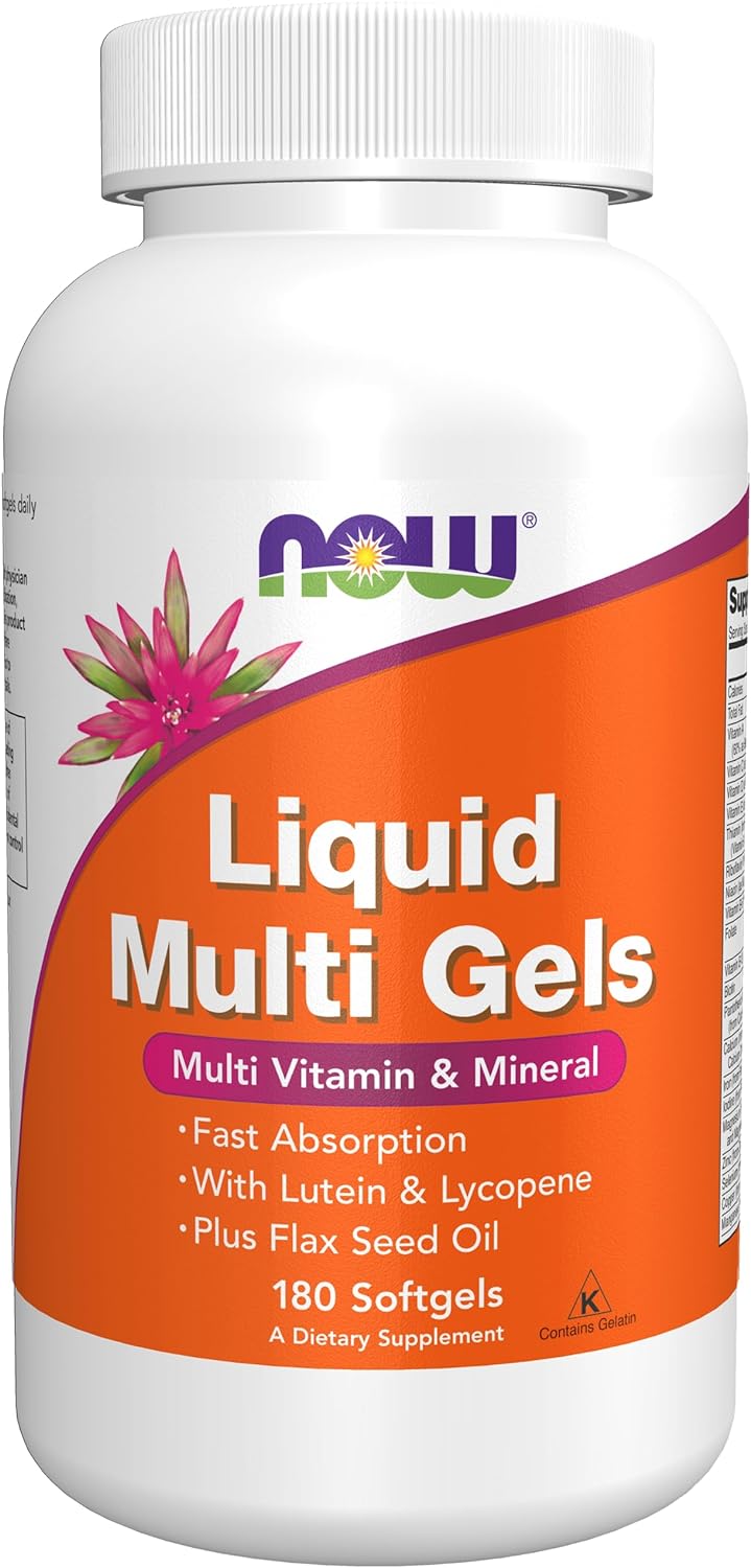 NOW Supplements, Liquid Multi Gels with Lutein and