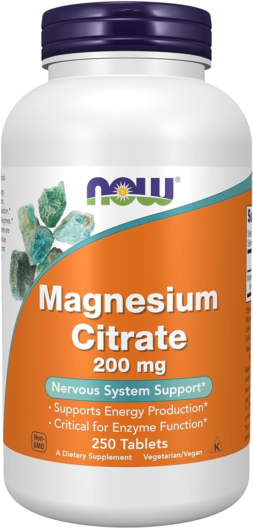 NOW Supplements, Magnesium Citrate 200 mg, Enzyme 
