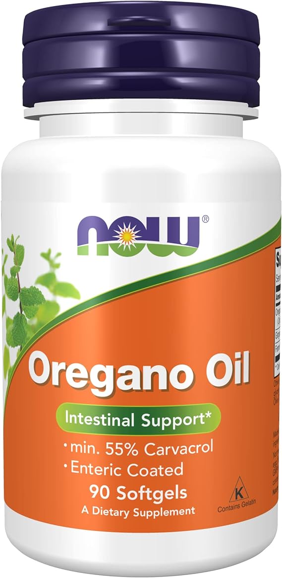 NOW Supplements, Oregano Oil with Ginger and Fennel Oil, Enteric Coated, 90 Softgels