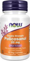 NOW Policosanol 20 mg: Double Strength for Cardiovascular Wellness, 90 Vcaps