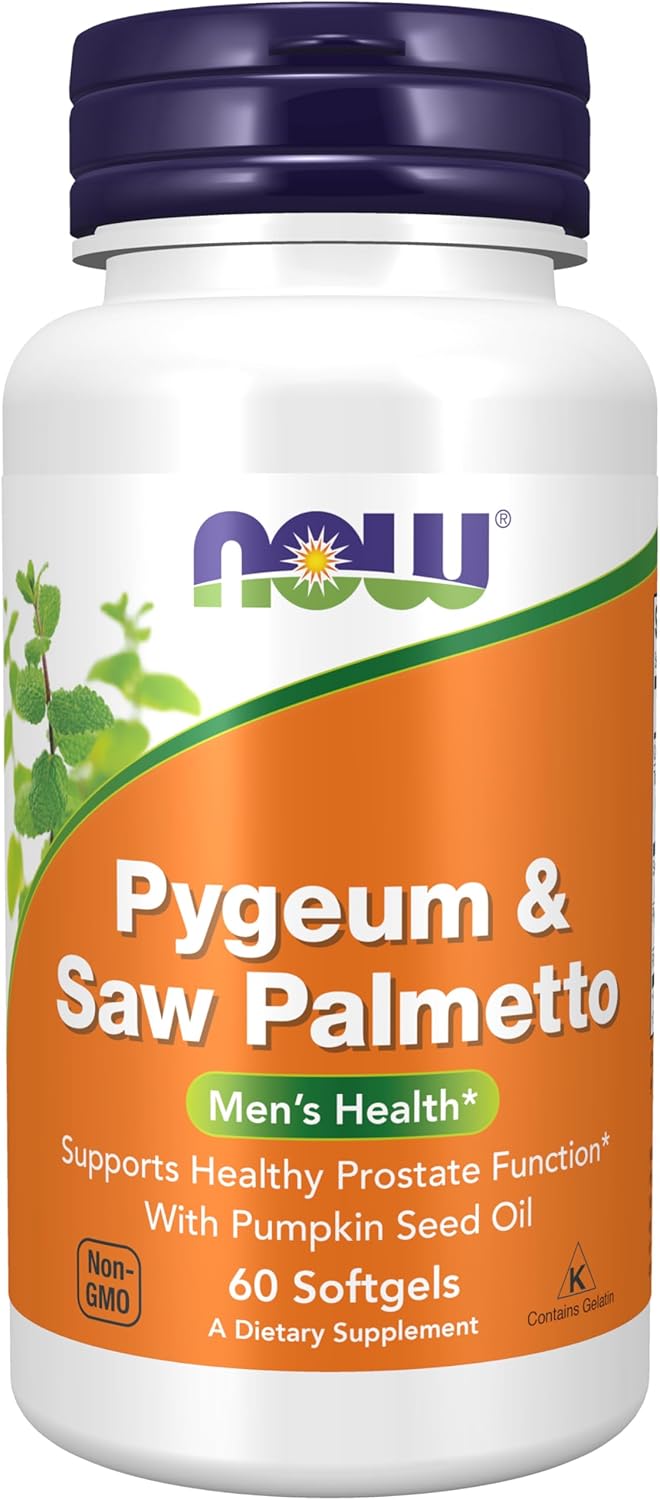 NOW Supplements, Pygeum & Saw Palmetto with Pu