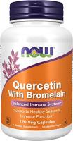 NOW Supplements Quercetin with Bromelain Balanced Immune System, Pineapple - 120 Veg Capsules