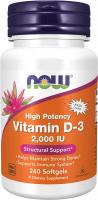 NOW Supplements, Vitamin D-3 2,000 IU, High Potency, Structural Support - 240 Softgels