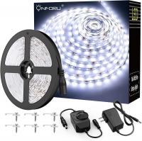 Onforu White LED Strip Lights, Dimmable LED Light Strip, 6000K Bright, for Under Cabinet, Bedroom, K