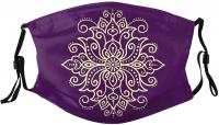 Paisley Vintage Design Balaclavas Face Mask with 2pcs for Adults - Gold Mandala in Purple