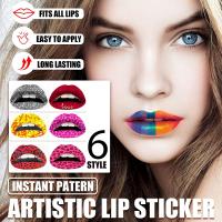 PASNOWFU Sexy Artistic Disposable Waterproof Nightclub Party Makeup Lip Temporary Sticker, Tattoos S