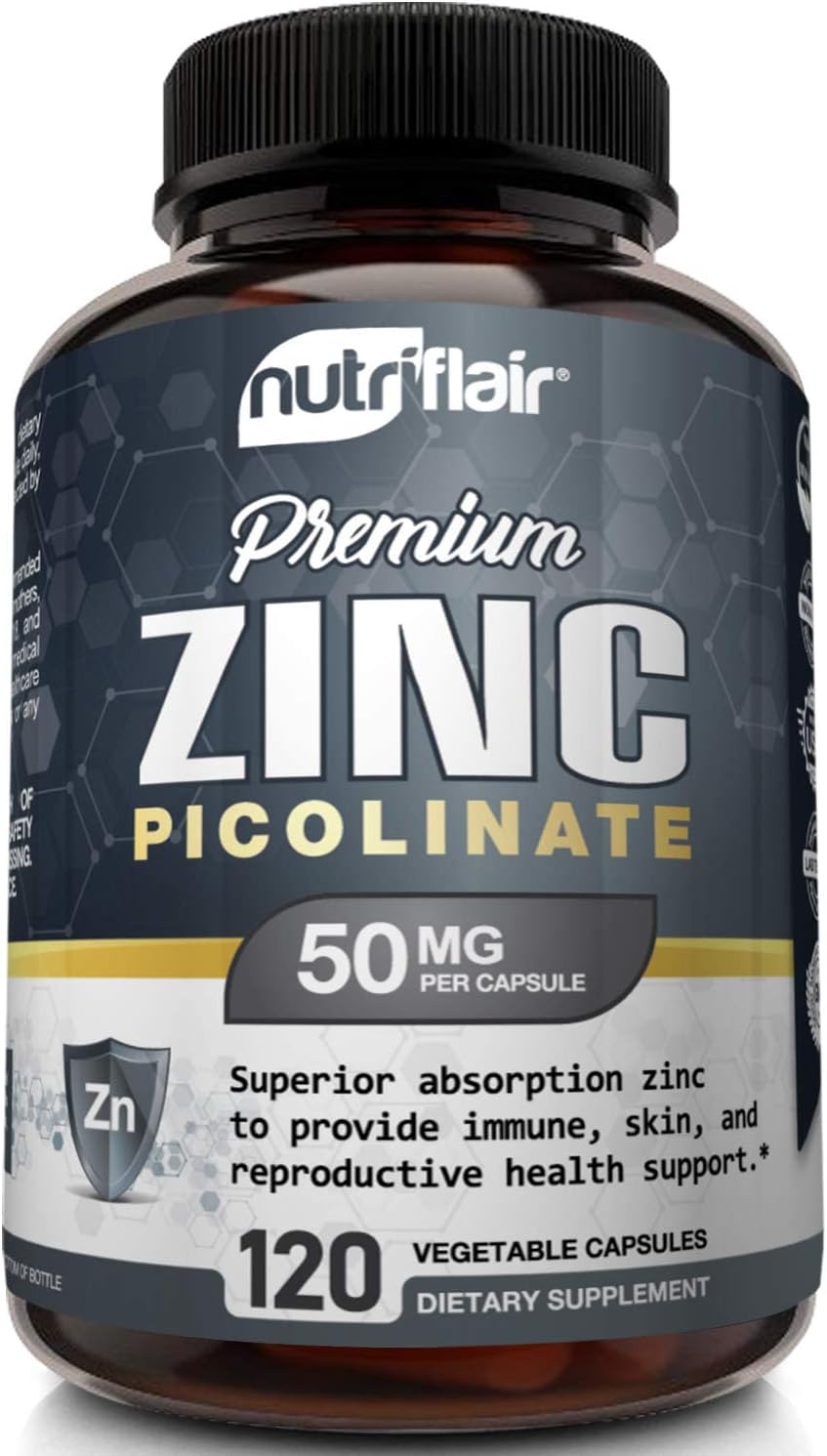 Premium Zinc Picolinate 50mg Supports Respiratory 
