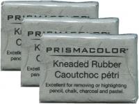 Prismacolor Design Eraser, Kneaded Rubber Eraser Large, Grey , (3 Pack)