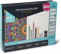 Prismacolor Premier Soft Core Pencils Adult Coloring Book Kit with Blender, Illustration Marker, Era