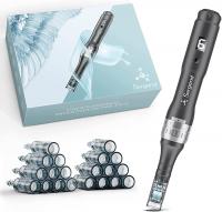 Professional Wireless Microneedling Pen with 20 Replacement Cartridges - Black