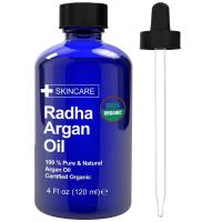 Radha Beauty Argan Oil USDA Certified Organic, 4 oz. - 100% Pure Cold Pressed Moisturizing, Rejuvena