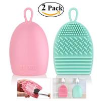 Ruimio Silicone Cleaning Makeup Brush Handheld Design Pink Peppermint Green-2.9oz (84g)