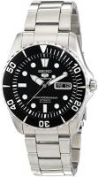 Seiko 5 Black Dial Stainless Steel Automatic Mens 