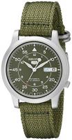 Seiko Men s SNK805 Seiko 5 Automatic Stainless Steel Watch with Green Canvas Strap