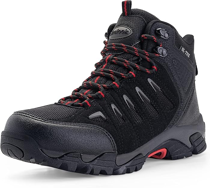 SHULOOK Men's Waterproof Hiking Boots - Non-Slip L&hellip;