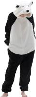 Snug Fit Unisex Adult Onesie Pajamas, Bear Costume - Black/White