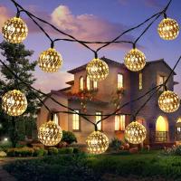 Solar Powered Goodia Outdoor Fairy LED Lights, Moroccan Globe String 30 LED Lights for Wedding, Bedr