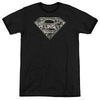 Superman All About The Benjamins Mens Adult Heather Ringer Shirt Black Md