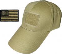 Coyote Commander" Ranger Return Tactical Operator Khaki Tan Baseball Adjustable Hat Cap with US