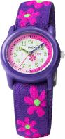 Timex Kids T89022 Time Teacher Purple/Pink Flowers Resin Watch Elastic Fabric Strap