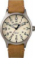 Timex Indiglo WR 50M Men's Expedition Scout 40, Brown/Natural Genuine Leather Strap Watch
