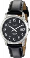 Timex Men's T2N370 Easy Reader Black Leather Strap Watch