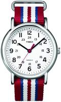 Timex Unisex T2N746 Weekender Slip Thru Red, White & Blue Stripe Nylon Strap Watch