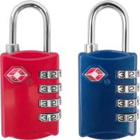 TSA Luggage Locks (2 Pack) - 4 Digit Combination Steel Padlocks - Approved Travel Lock for Suitcases