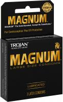 Trojan Magnum Lubricated Large Size Condoms, 3 Count