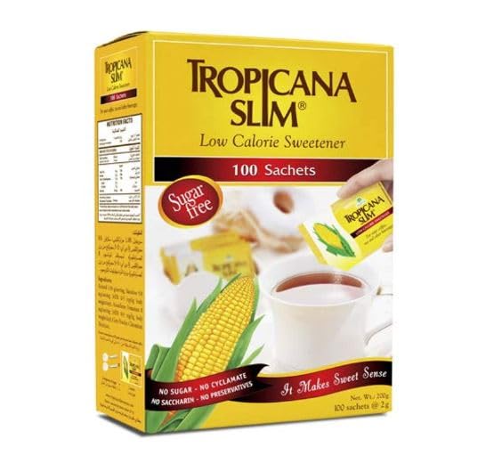 Tropicana Slim Low Calorie Sweetener, Best Sugar Alternative, 100 Saches