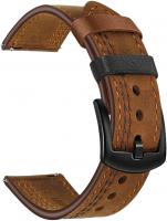 TRUMiRR Watch Band for Men's Gen 6 44mm / Gen 5 Carlyle / Garrett, Double Color Genuine Leather Watc