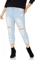 V.I.P.JEANS Women's Plus Size Ripped Distressed To