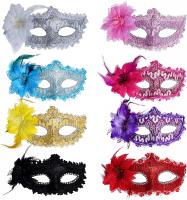 Vintage Venetian Masquerade Flower Lace Masks, Set