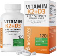 Vitamin K2 (MK7) with D3 for Bone and Heart Health Supplement, 5000 IU-D3 & 90 mcg-K2, Vitamin D & K Complex - 120 Capsules