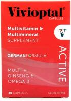 Vivioptal Active Multivitamin/Multimineral German Formula Multi+Ginseng & Omega 3 - 30 Capsules