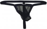 Winday Men s Sexy Underwear Thong G-string Elastic Smooth Bikini Underwear, Small, Black