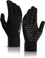 Winter Gloves for Men & Women - Upgraded Touch Screen Anti-Slip Silicone Gel - Elastic Cuff - Black