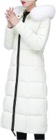 Women's Ankle Length Puffer Jacket, Trendy Paraka Long Winter Coat - White