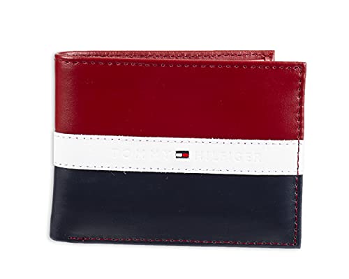 RFID Blocking Slim Thin Bifold with Removable Card Holder and Gift Box Tommy Hilfiger Mens Leather Wallet 