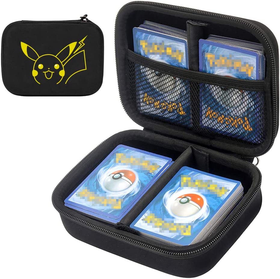 TPCY Cards Carrying Case Compatible with PM TCG Cards with Hand Strap, Card Holder Fits up to 400 Cards (Yellow)