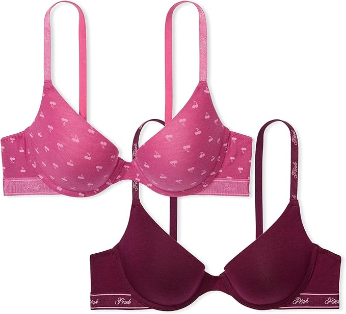 Victoria's Secret PINK Push-Up Bra - Red Violet/Wild Rose (34D)
