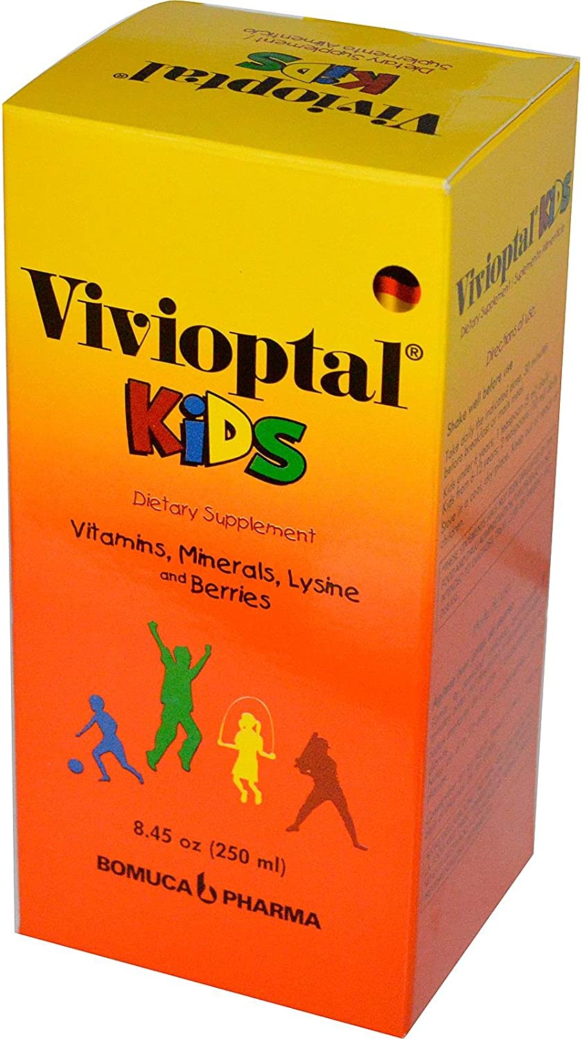 Vivioptal Kids Liquid Multivitamin & Multiminerals Supplement, Berries - 8.45 Fl.Oz (250ml)