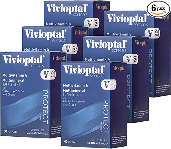 Vivioptal Protect for Men 1 Year Supply - Multivitamin & Multimineral Supplement - CoQ10 & Resveratrol