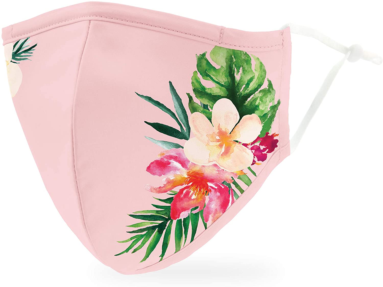 Weddingstar 3-Ply Adult Washable Cloth Face Mask Reusable and Adjustable with Filter Pocket - Tropical Floral