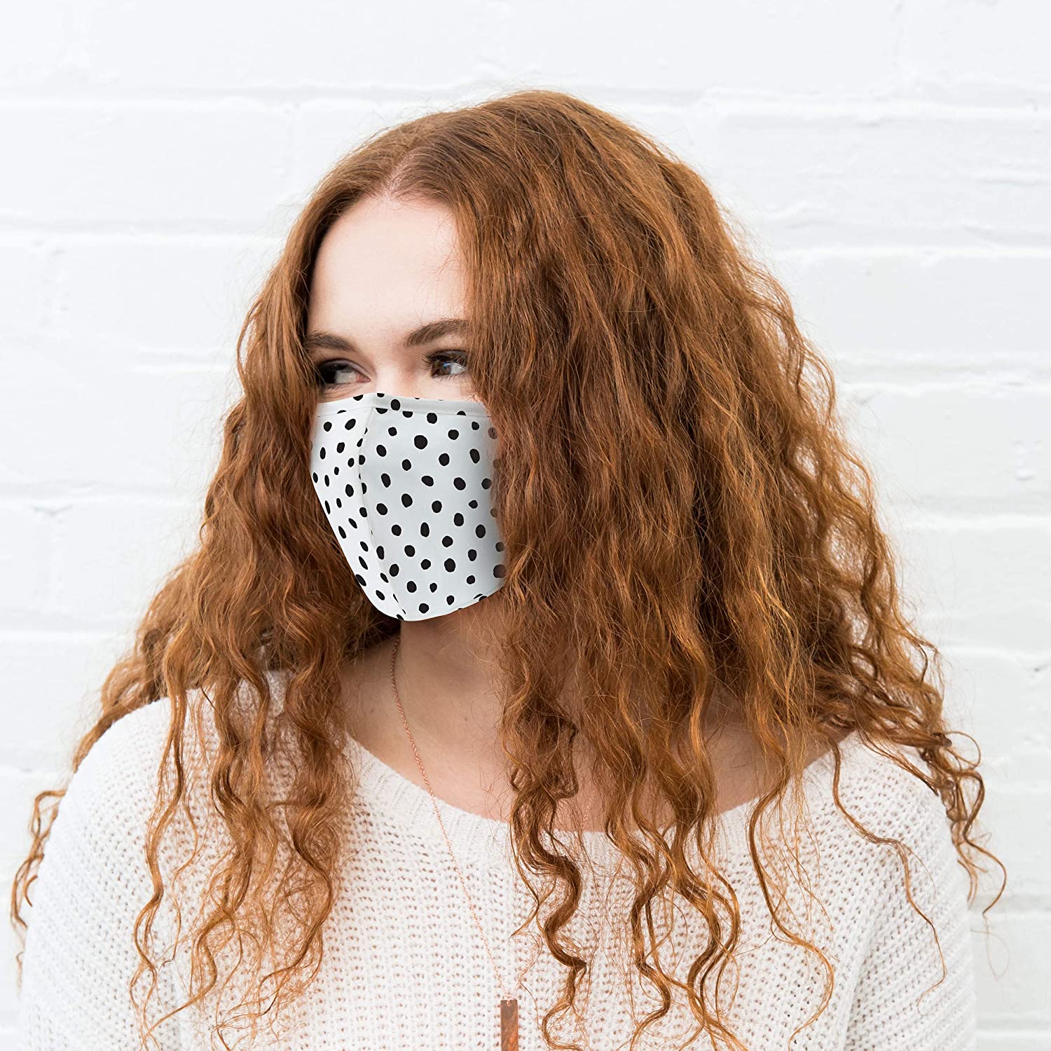 Weddingstar 3-Ply Adult Washable Cloth Face Mask Reusable and Adjustable with Filter Pocket - Dalmatian Dot