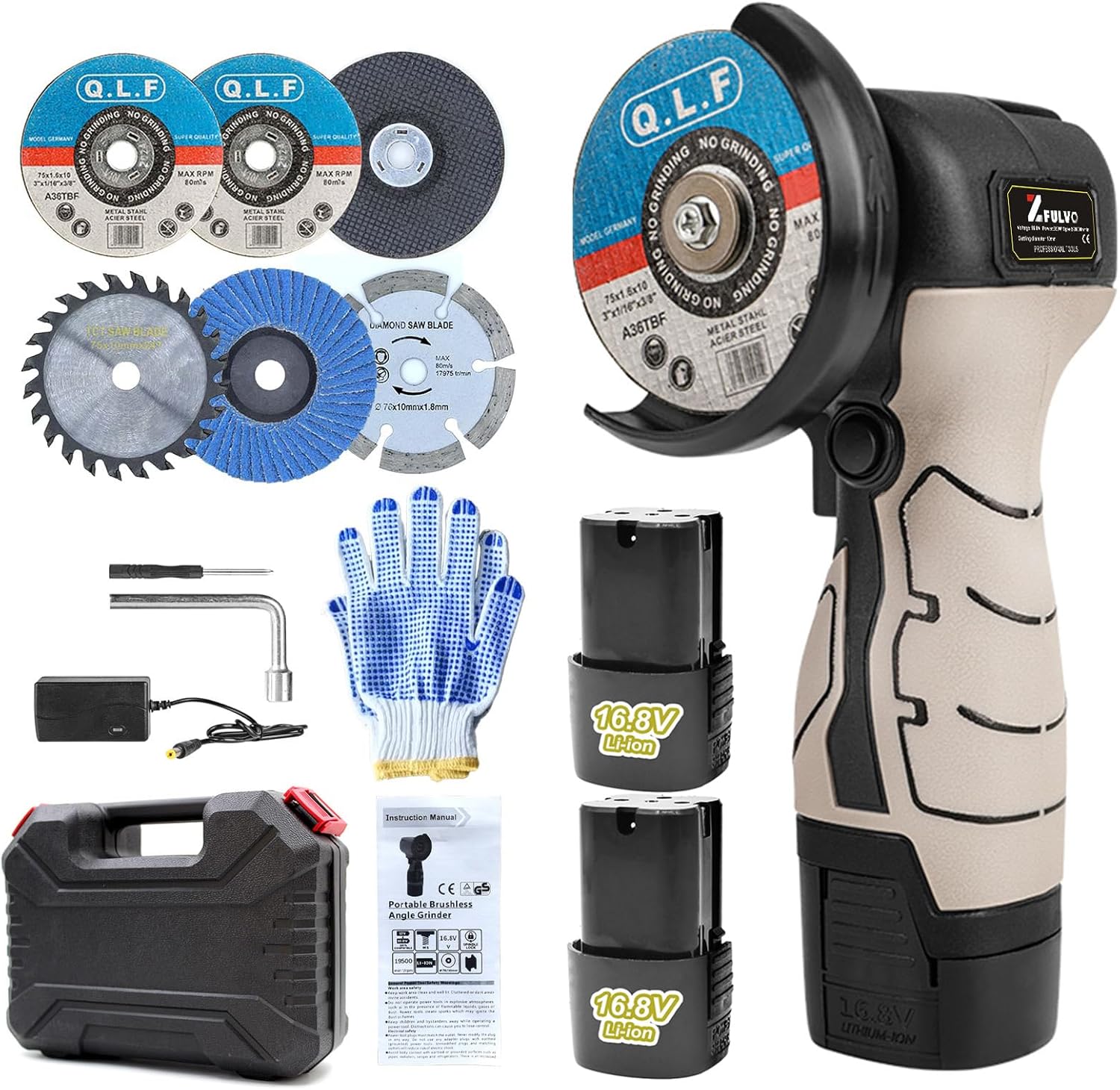 ZFULVO Cordless Grinder Rotary Tool 19500 RPM Kit — Battery Powered Cutting, Grinding & Polishing (Pakistan)